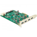 Delock PCI Express Card x4 4 x externí USB 3.0, (Quad Channel)