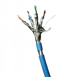 DATACOM F FTP drát CAT6A Eca LSOH 100m, modrý