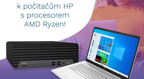 500 Kč Sodexo poukázka za nákup notebooků HP s procesorem AMD Ryzen