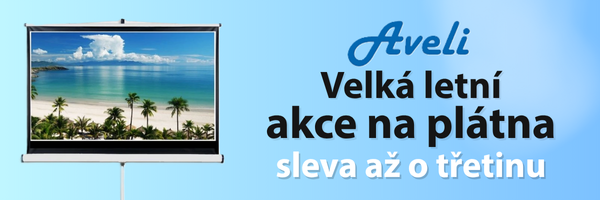 Letní sleva na projekční plátna Aveli